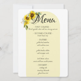 Menu de casamento do girassol elegante arco amarel