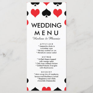 Menu de Casamento do Hearts Spades Casino