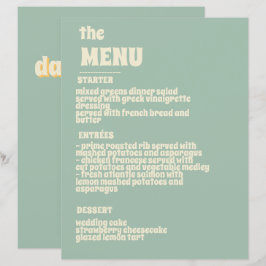 Menu de Casamento do Jardim Botânico de Flores Sel