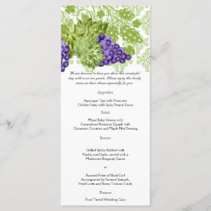 Menu de Casamento do Jardim de Graus