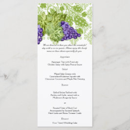 Menu de Casamento do Jardim de Graus
