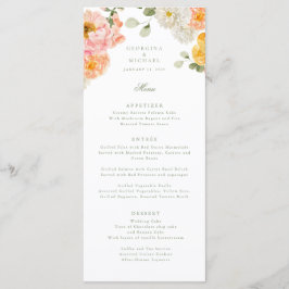 Menu de Casamento do Jardim de Verão Doce
