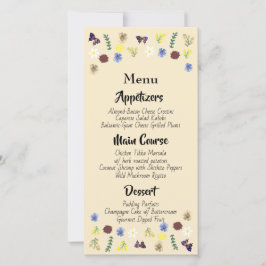 Menu de Casamento do Jardim Floral Botânico