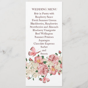 Menu de Casamento do Jardim Floral Rosa-Rosa-Borbo