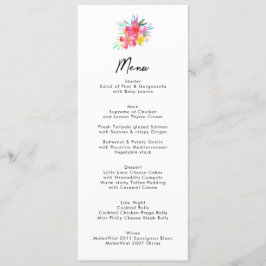 Menu de Casamento do Jardim Tropical Chic Floral