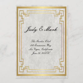 Menu de Casamento do Mármaco Branco com Quadro Geo