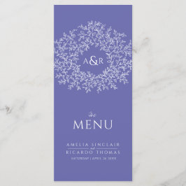 menu de casamento do monograma de desenho branco