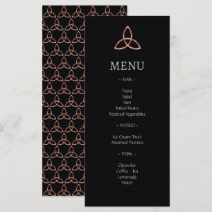 Menu de Casamento do Nó Celta da Trindade Rosa Dou