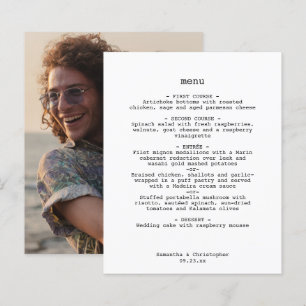 Menu de Casamento do Orçamento Branco de Avant-Gar