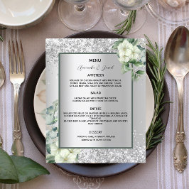 Menu de casamento do orçamento das flores brancas 
