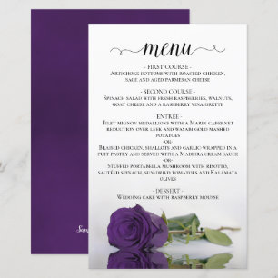 Menu de Casamento do Orçamento Real do Rosa Roxo E