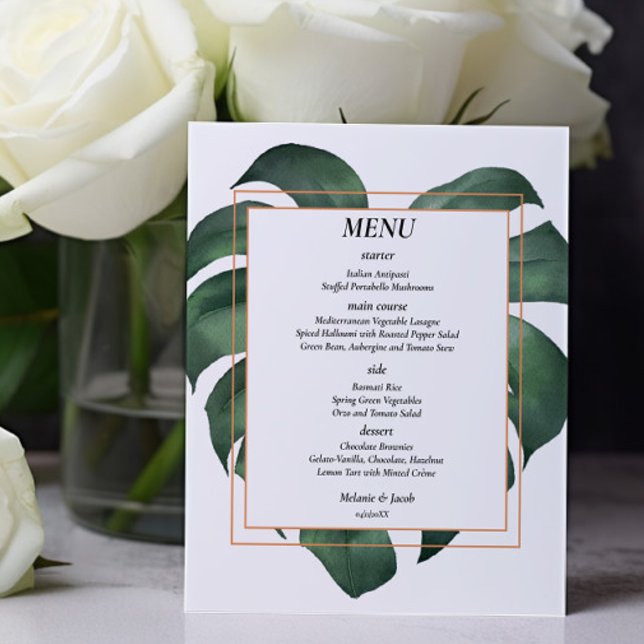 Menu de casamento do Palm Tropical (Criador carregado)