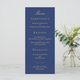 Menu de Casamento do Portão Azul do Ouro Elegante