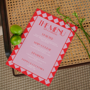 Menu de Casamento do Quadro de Verificação Retroat