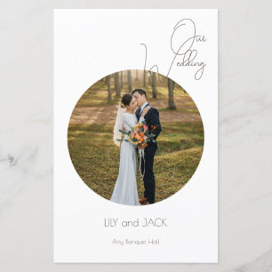 Menu de casamento do Round Photo Minimalist