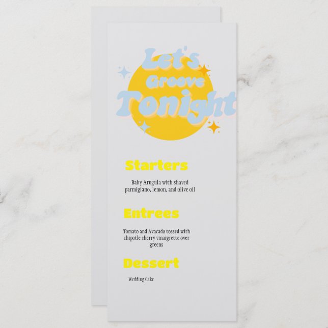 Menu de Casamento do Tema de Música (Frente/Verso)