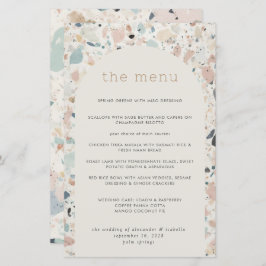 Menu de Casamento do Terrazzo Pastel