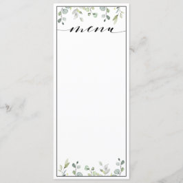 Menu de Casamento do Vazio Eucalyptus Greenery Cal