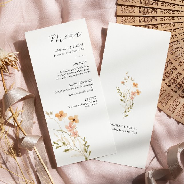 Menu de Casamento do Wildflower Boho (Criador carregado)