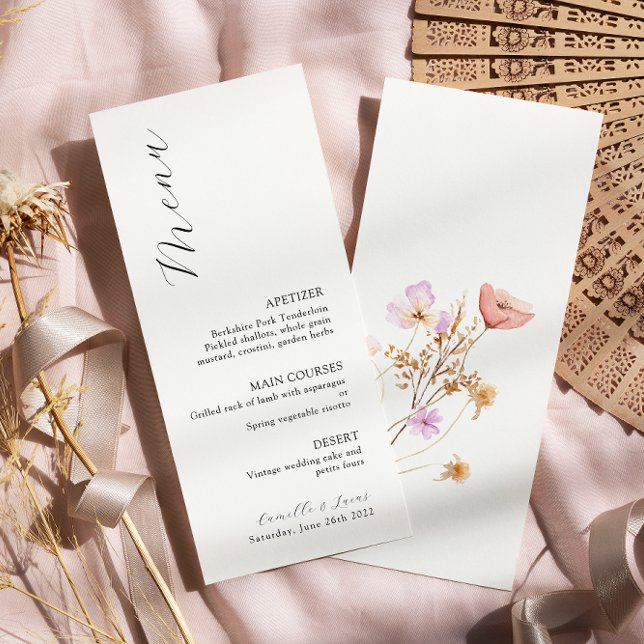 Menu de Casamento do Wildflower Boho (Criador carregado)