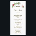 Menu de Casamento do Winter Poinsettia Pine Berry<br><div class="desc">Design elegante e único com galhos de pinheiro de cor d'água,  bagas,  bolas de Natal,  arranjo de mãos douradas como uma coroa de férias de inverno em branco. Use a ferramenta Personalizar para adicionar suas informações. Para mais ideias,  visite minha Coleção de Feriados de Mãos Douradas.</div>