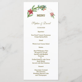 Menu de Casamento do Winter Poinsettia Pine Berry