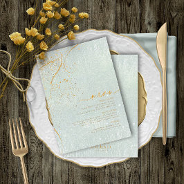 Menu de Casamento Dourado Abstrato V1 Sg ID867