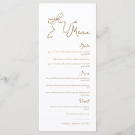 Menu de Casamento Dourado com Arco desenhado à Mão