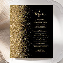 Menu de Casamento Dourado com Largura Preta do Orç