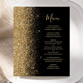 Menu de Casamento Dourado com Largura Preta do Orç