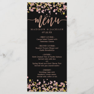 Menu de Casamento Dourado do Confetti Sparkle Shin