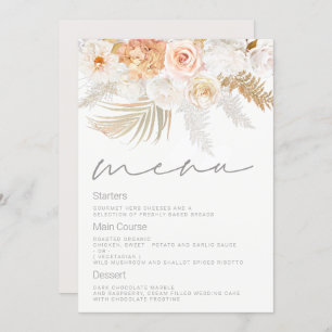 Menu de Casamento Dourado e marfim maravilhoso