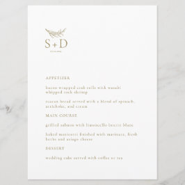 Menu de Casamento Dourado e Preto Moderno