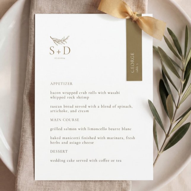 Menu de Casamento Dourado e Preto Moderno (Criador carregado)