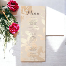 Menu de Casamento Dourado Moderno Minimalista