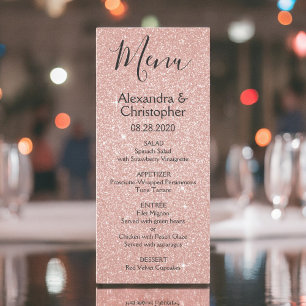 Menu de Casamento Dourado Rosa Rosa Rosa Rosa Rosa