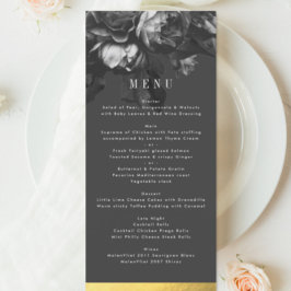 Menu de Casamento Dourado Rose Bouquet Preto