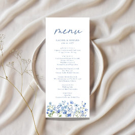 Menu de Casamento Dusty Blue Wildflower