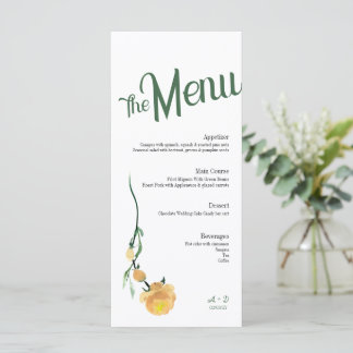 menu de casamento elegante