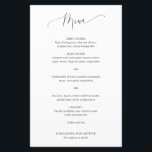 Menu de Casamento Elegante Clássico Simples<br><div class="desc">Menu clássico de casamento branco com o cabeçalho em um roteiro delicado. Um layout simples sem gráficos torna isso um design elegante e eterno,  perfeito para um casamento formal. Esses menus baratos de casamento são impressos em folhas de papel para uma opção econômica.</div>