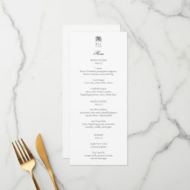 Menu de Casamento Elegante com Palmeira Personaliz