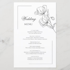 Menu de casamento elegante da flor picante
