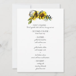 Menu de casamento elegante da melancia de girassol