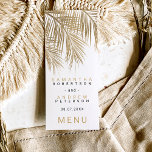 Menu de casamento elegante da palmeira dourada mod<br><div class="desc">Moderno falso dourado palmeira elegante menu de janto de casamento. Trendy e tema de casamento tropical na folha de palmeiras.</div>