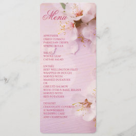 Menu de Casamento Elegante de Cerejeira Redonda
