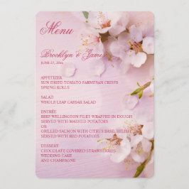 Menu de Casamento Elegante de Cherry Blossom