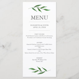 Menu de Casamento Elegante de Cores d'Água das Fol