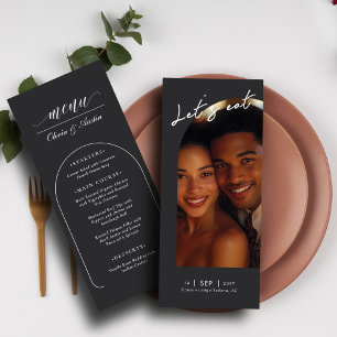 Menu de Casamento Elegante de Foto de Arch Minimal