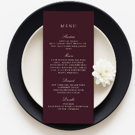 Menu de Casamento Elegante de Inverno de Queda de