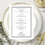 Menu de Casamento Elegante de Script Preto<br><div class="desc">Menu de Casamento Elegante de Script Preto</div>